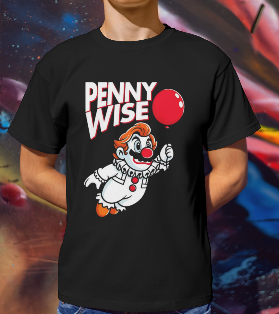 Pennywise Mario Mashup With Red Balloon T-Shirt
