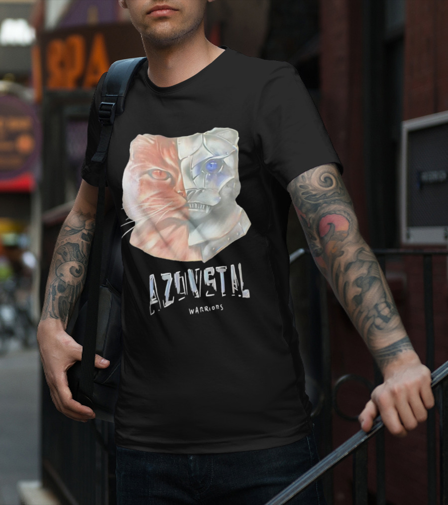 Azovstal Warriors Cat Dual Face Fusion T-Shirt