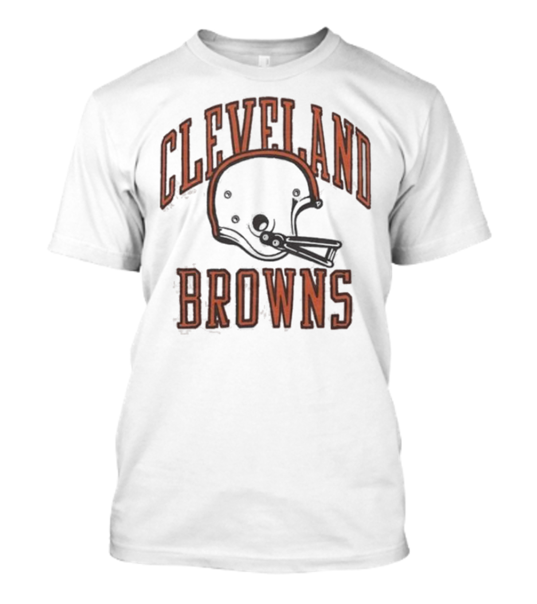 Cleveland Browns Helmet Icon White Black T-Shirt