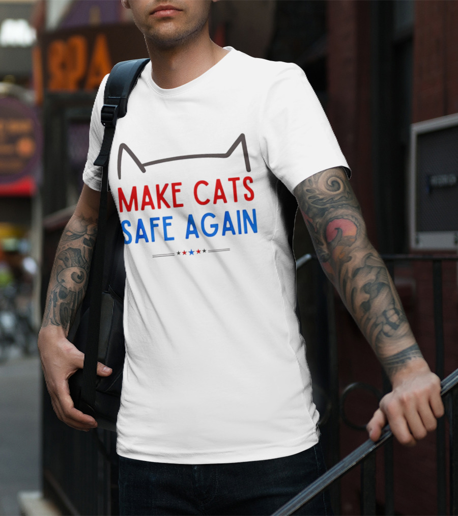 Make Cats Safe Again Patriotic Cat Ears T-Shirt