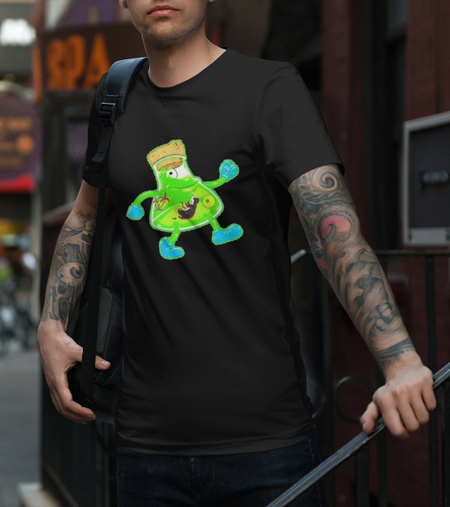 Toxic Soy Monster Beaker Creature With Biohazard T-Shirt