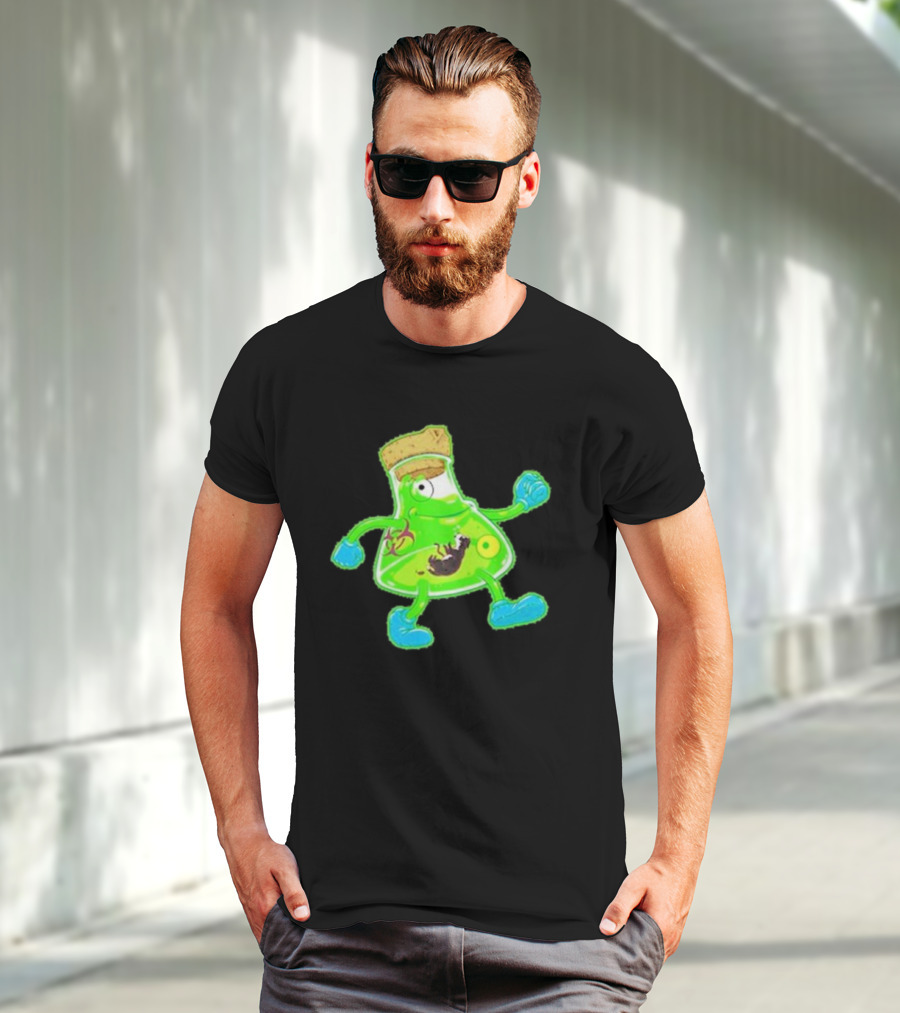 Toxic Soy Monster Beaker Creature With Biohazard T-Shirt