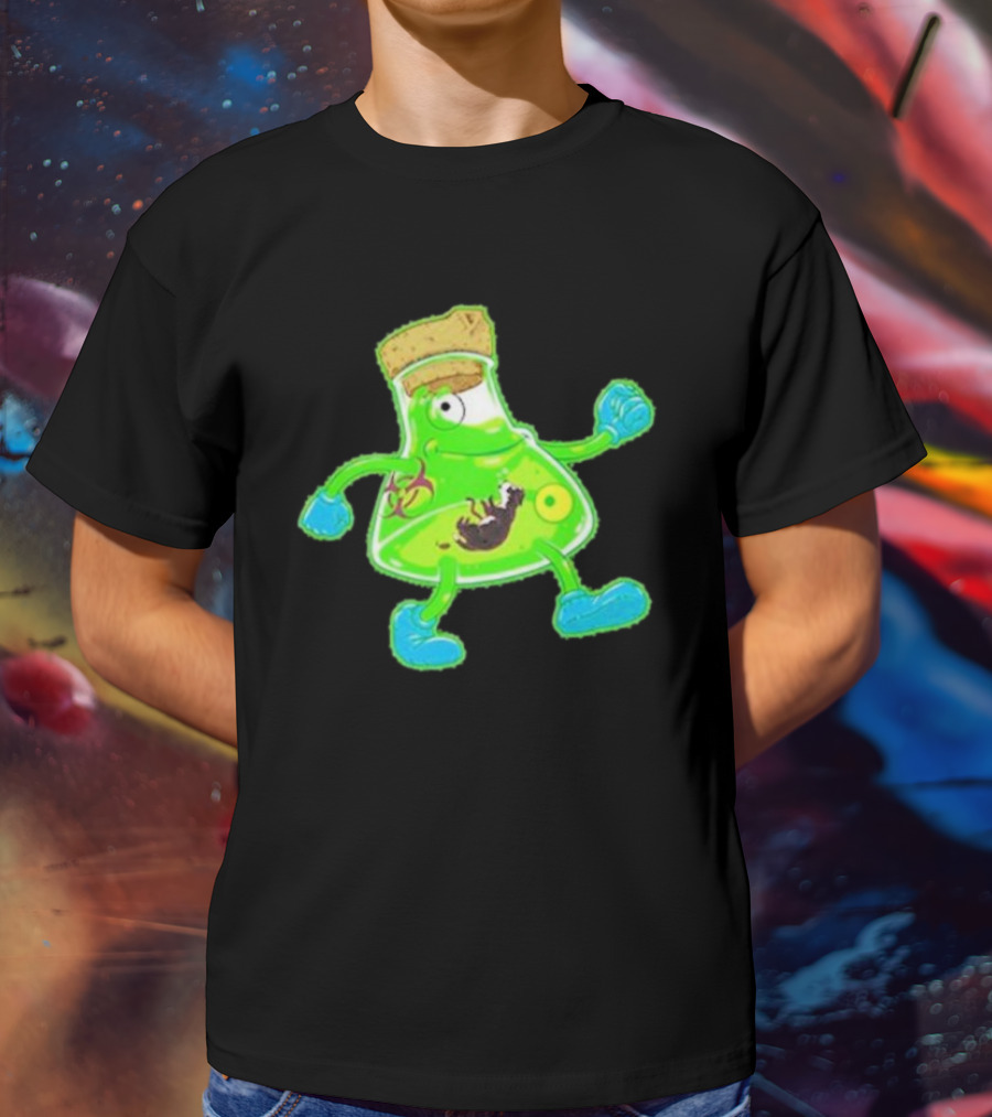 Toxic Soy Monster Beaker Creature With Biohazard T-Shirt