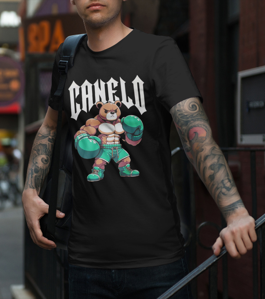 Canelo Bear Boxer Gloves Cartoon T-Shirt