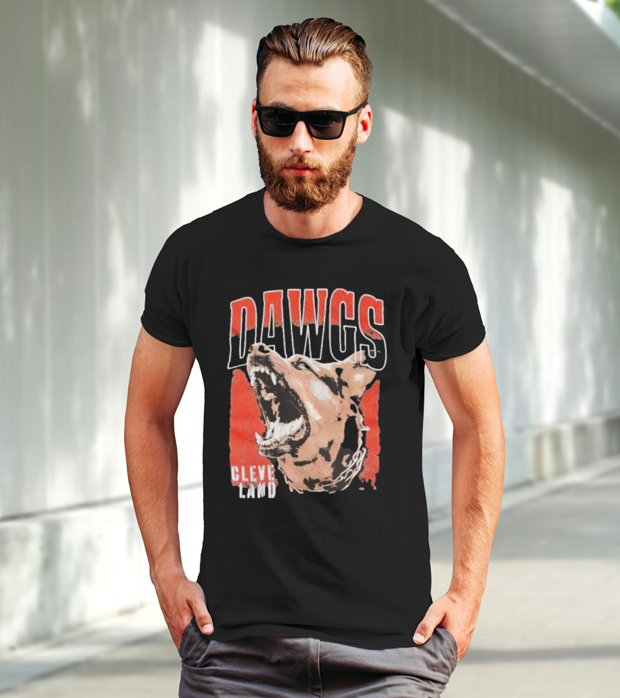 DAWGS Cleveland Browns Vintage Retro Fierce Dog T-Shirt