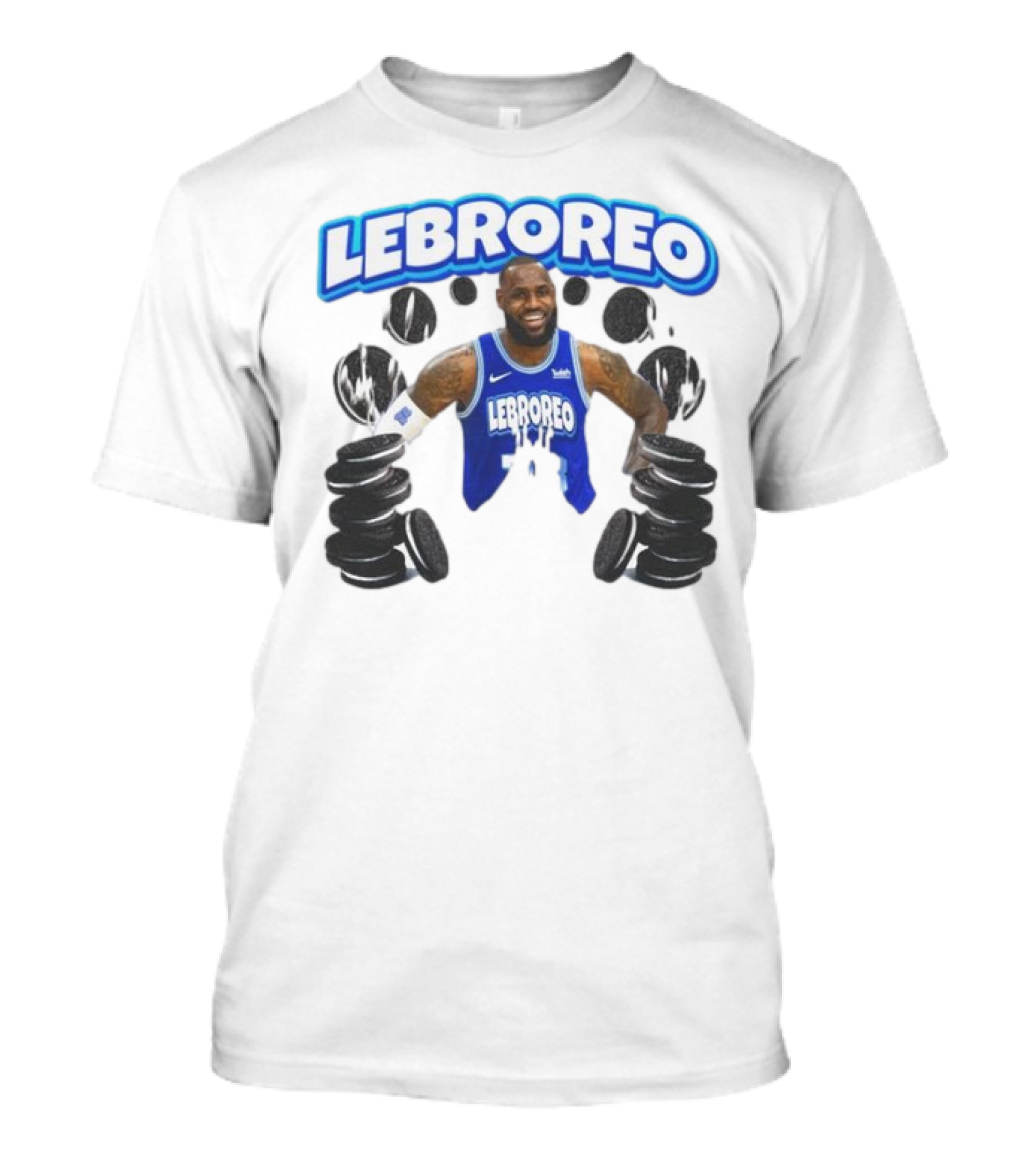LeBrOreo LeBron James Blue Basketball Jersey Oreo Cookies T-Shirt