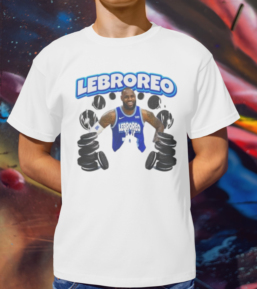 LeBrOreo LeBron James Blue Basketball Jersey Oreo Cookies T-Shirt