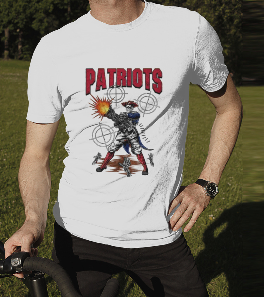 Patriots Skeleton Shooting With Rifle And Targets T-Shirt