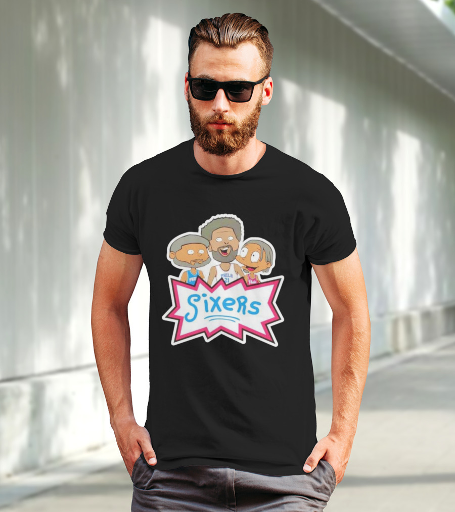 Sixers Rugrats Inspired Philadelphia 76ers Cartoon Crossover T-Shirt