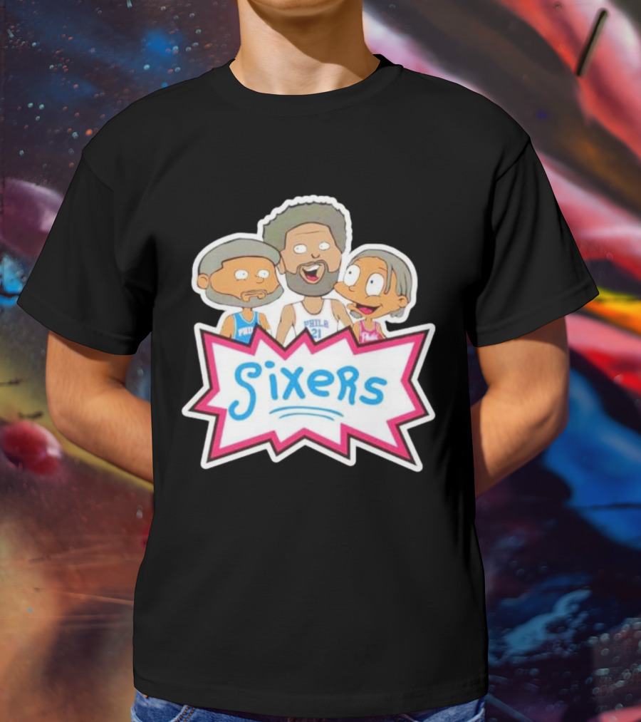 Sixers Rugrats Inspired Philadelphia 76ers Cartoon Crossover T-Shirt