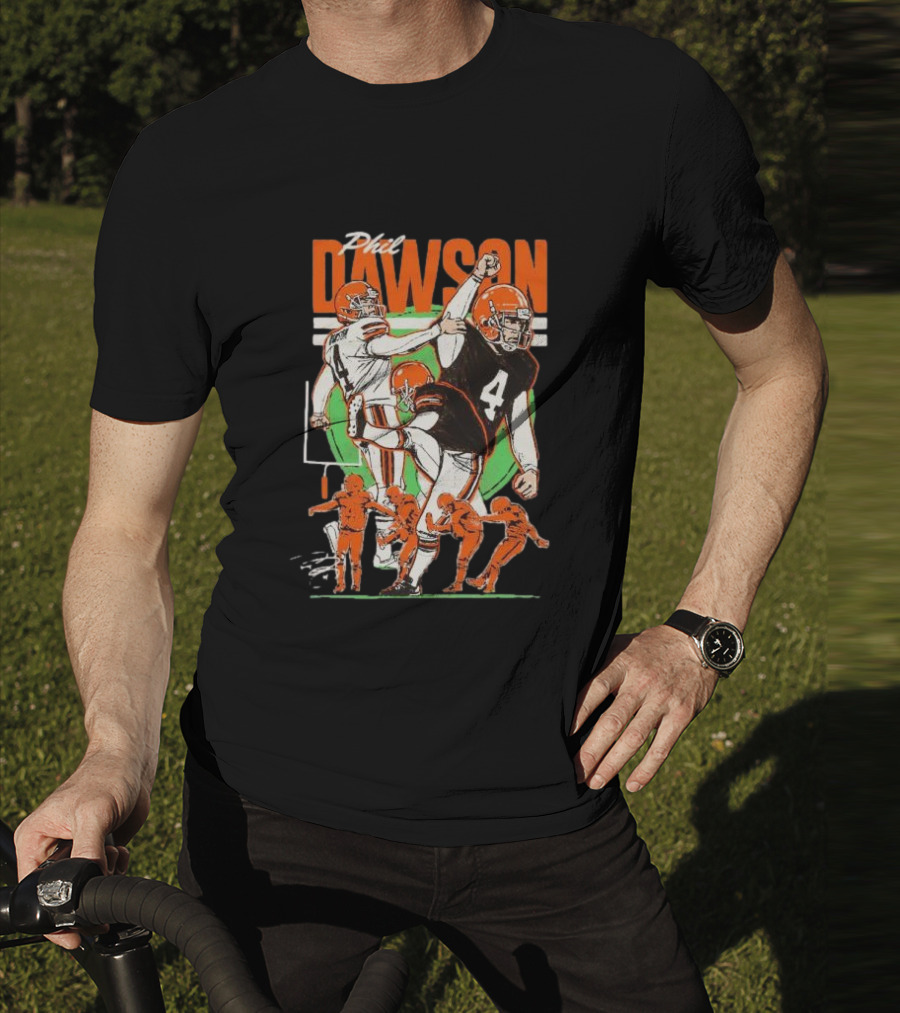 Phil Dawson Cleveland Browns Vintage Signature Football T-Shirt