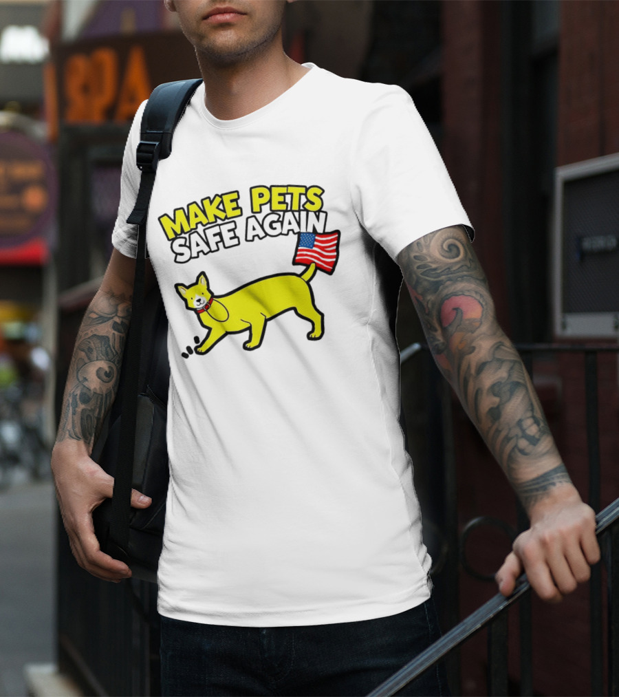 Make Pets Safe Again US Flag Dog Tail T-Shirt