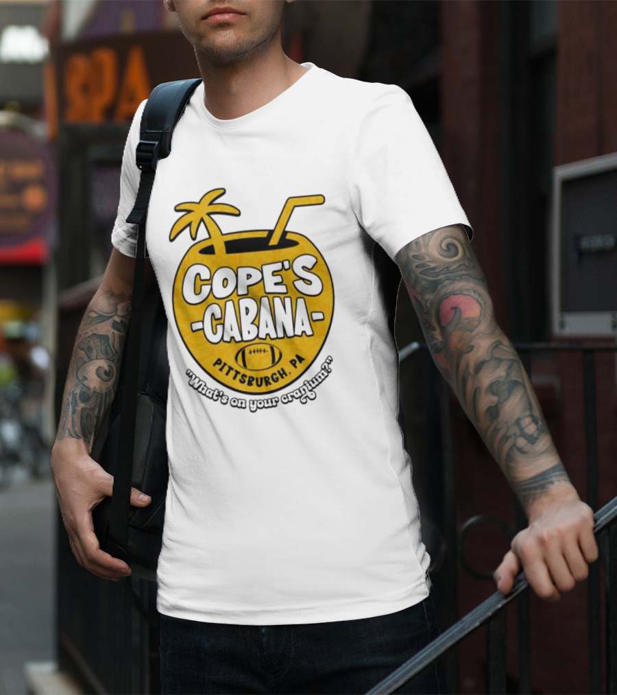 Cope's Cabana Pittsburgh PA What's On Your Cranium Football Coconut Palm T-Shirt