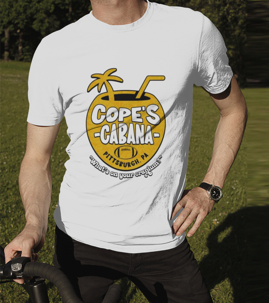 Cope's Cabana Pittsburgh PA What's On Your Cranium Football Coconut Palm T-Shirt