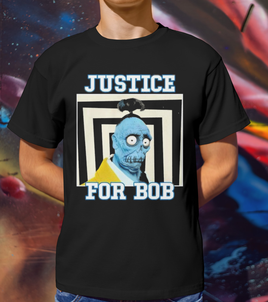 Justice For Bob Beetlejuice Movie Parody Blue Zombie Character T-Shirt