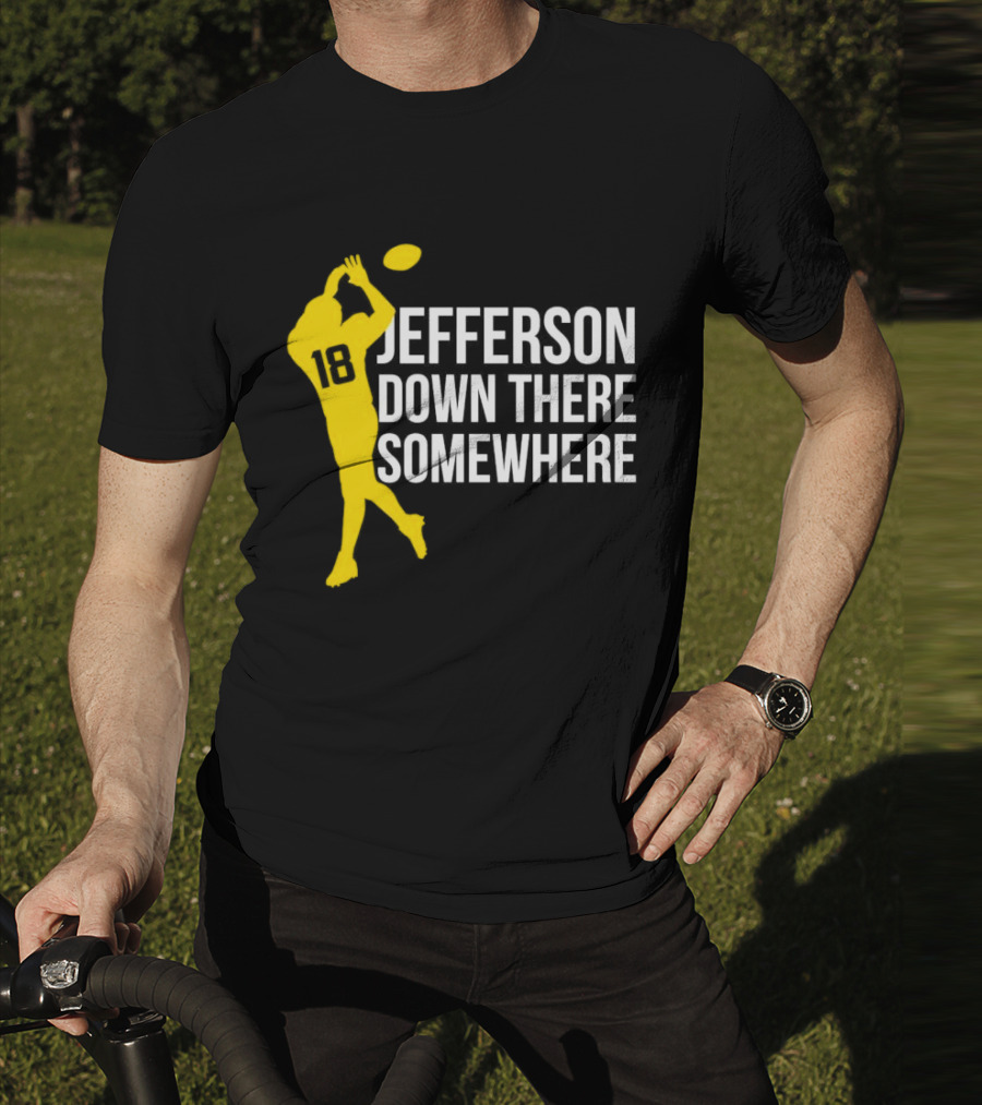 Minnesota Vikings Jefferson Down There Somewhere 18 Football T-Shirt
