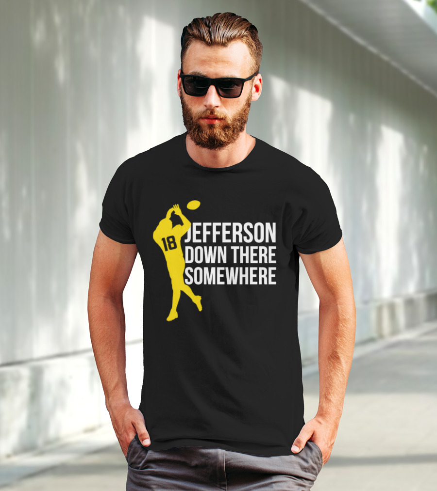 Minnesota Vikings Jefferson Down There Somewhere 18 Football T-Shirt
