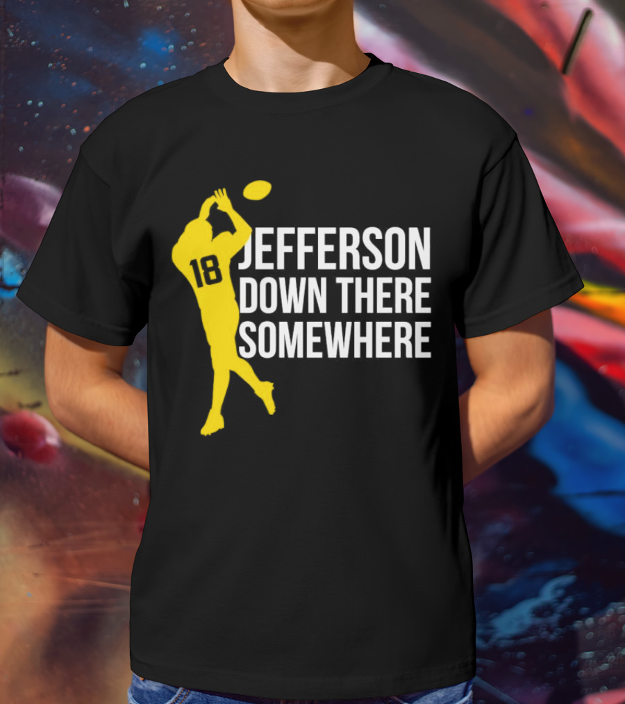 Minnesota Vikings Jefferson Down There Somewhere 18 Football T-Shirt