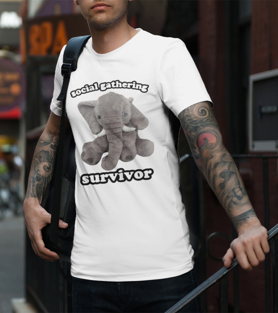 Social Gathering Survivor Elephant Plush T-Shirt