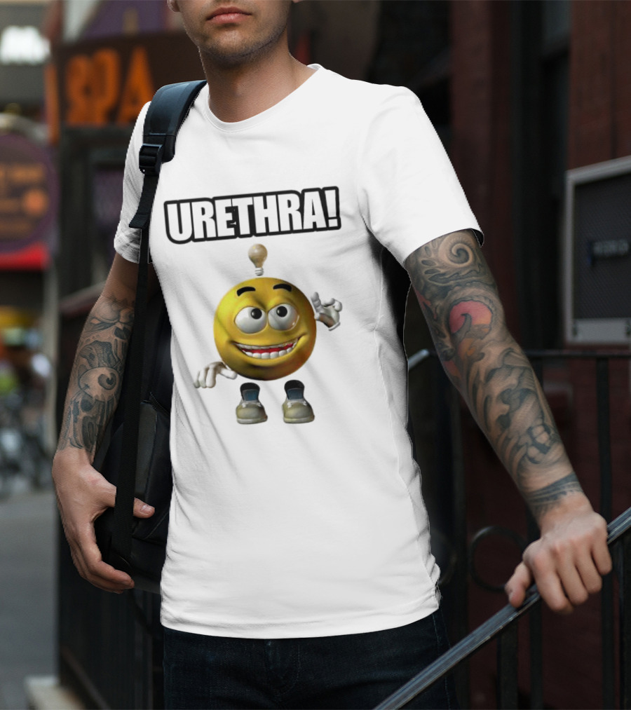 Urethra Eureka Smiling Emoji With Lightbulb Moment T-Shirt