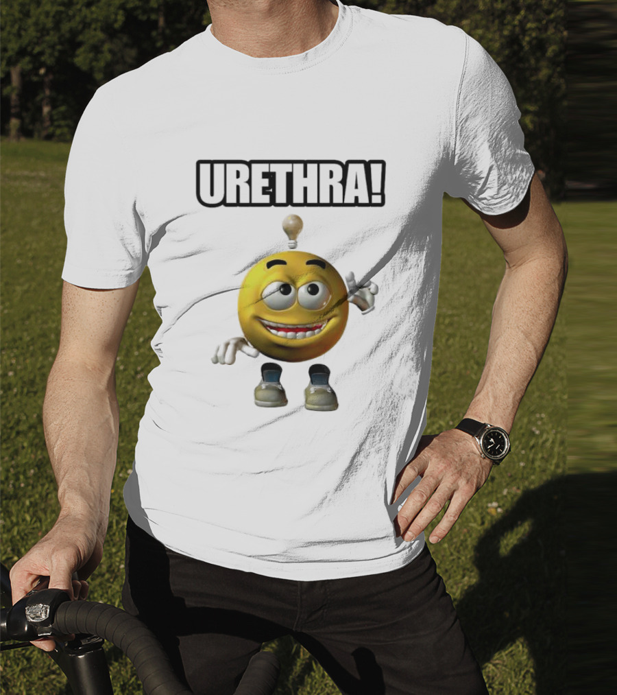 Urethra Eureka Smiling Emoji With Lightbulb Moment T-Shirt