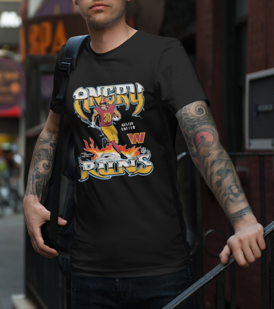 Angry Runs Austin Ekeler Washington Commanders NFL Football T-Shirt