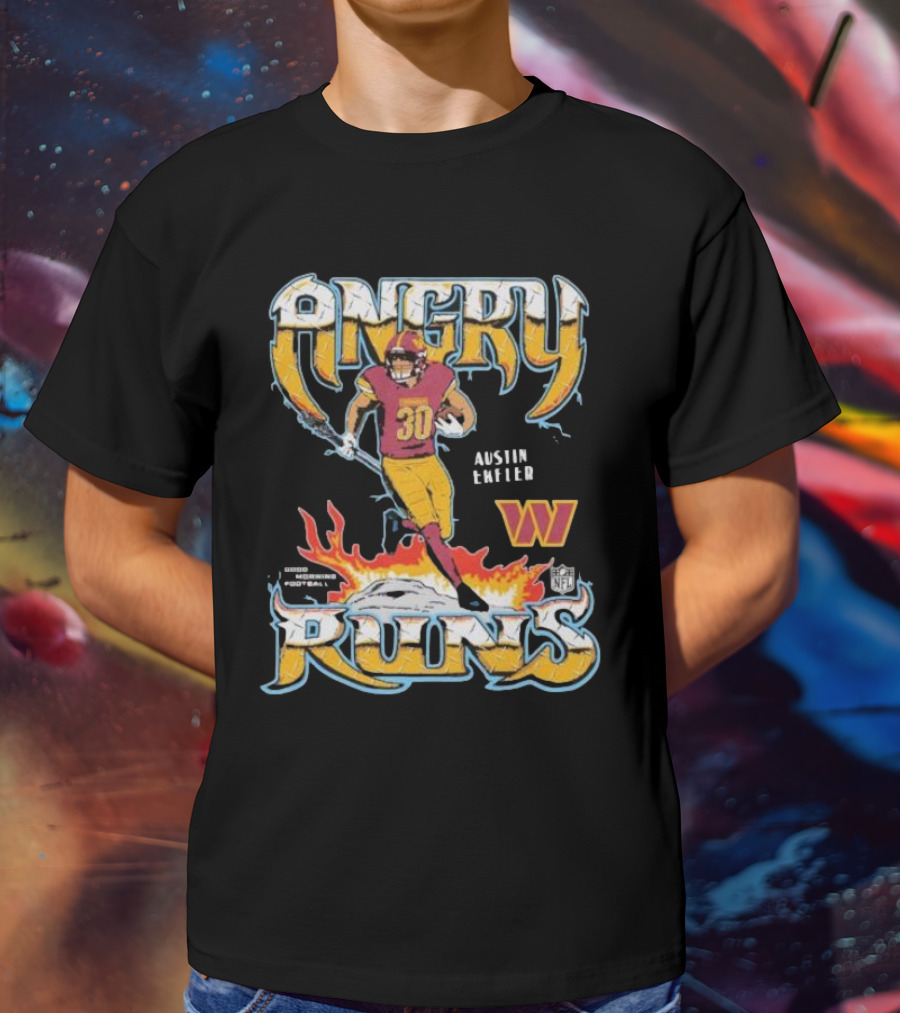 Angry Runs Austin Ekeler Washington Commanders NFL Football T-Shirt