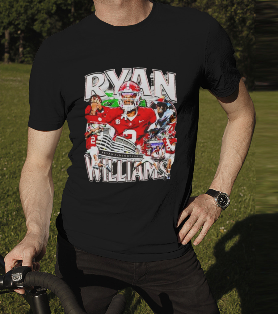 Ryan Williams Alabama Crimson Tide Bryant Denny Stadium Vintage Football Collage T-Shirt
