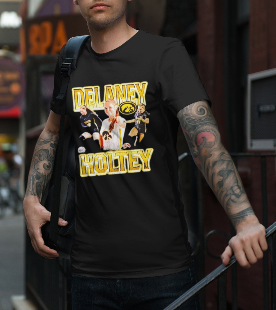Delaney Holtey Iowa Hawkeyes Soccer Retro Styling T-Shirt