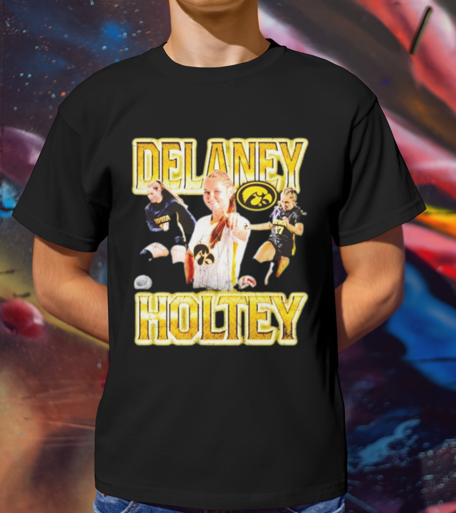 Delaney Holtey Iowa Hawkeyes Soccer Retro Styling T-Shirt