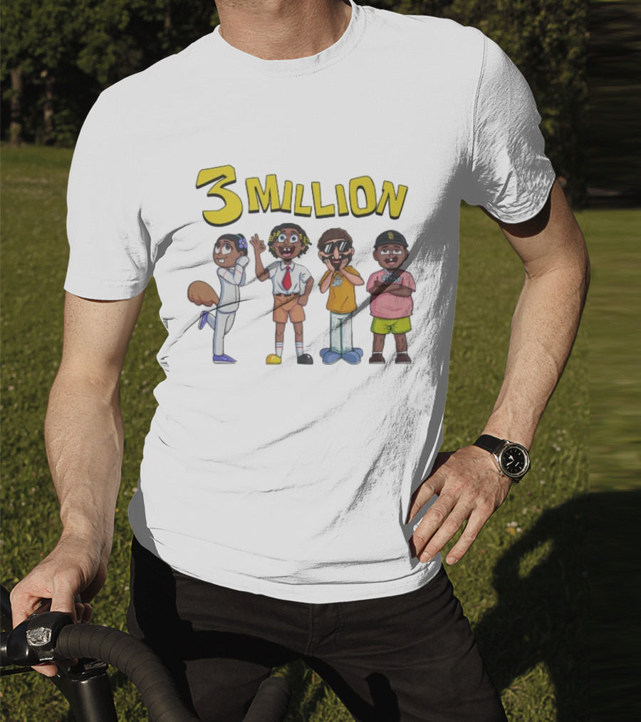 3 Million Subscribers D'Aydrian Harding Celebration Characters T-Shirt