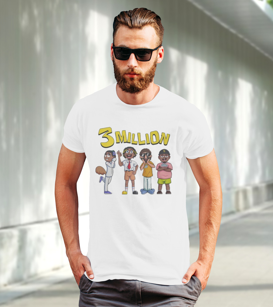 3 Million Subscribers D'Aydrian Harding Celebration Characters T-Shirt