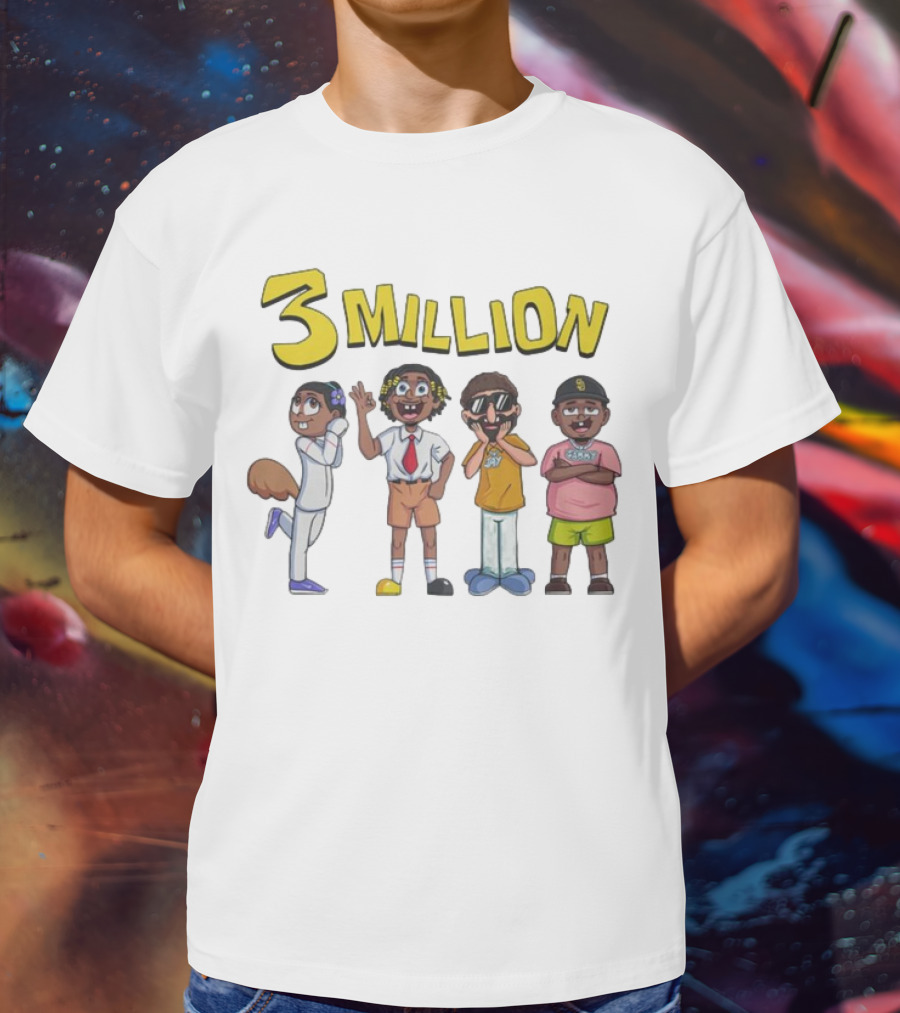 3 Million Subscribers D'Aydrian Harding Celebration Characters T-Shirt