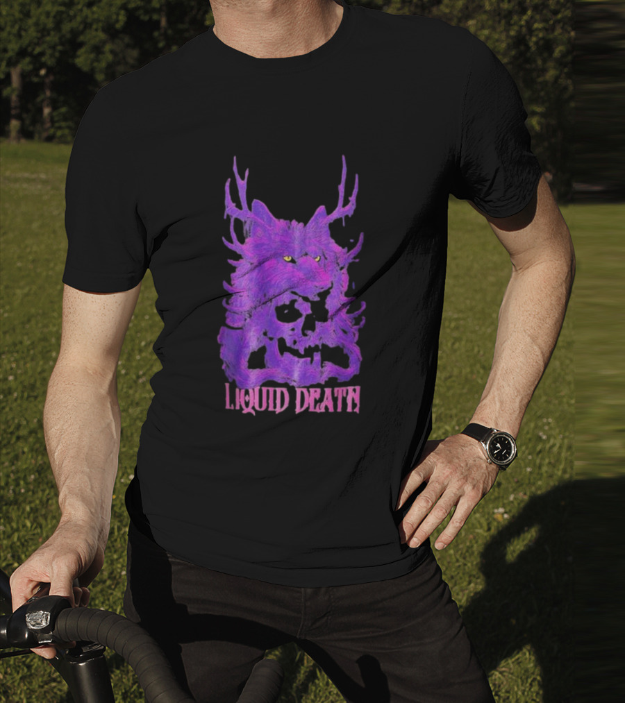 Liquid Death Purple Deathwolf Skull T-Shirt