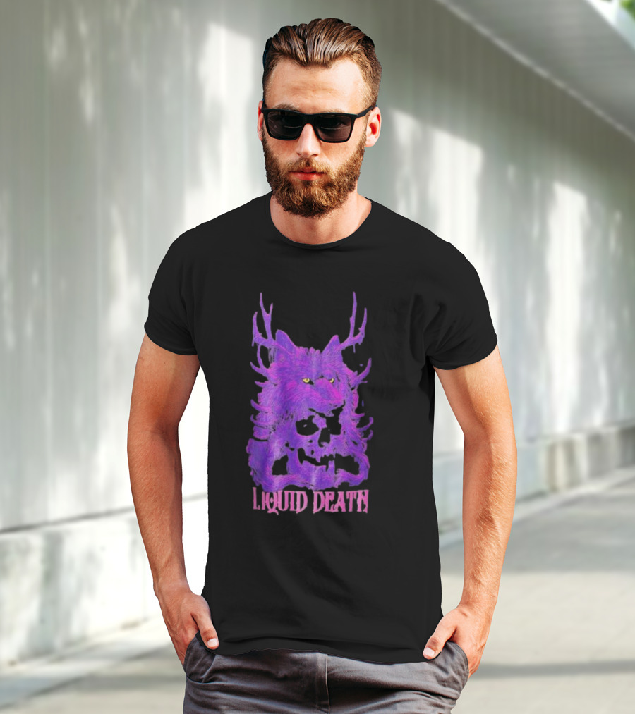 Liquid Death Purple Deathwolf Skull T-Shirt