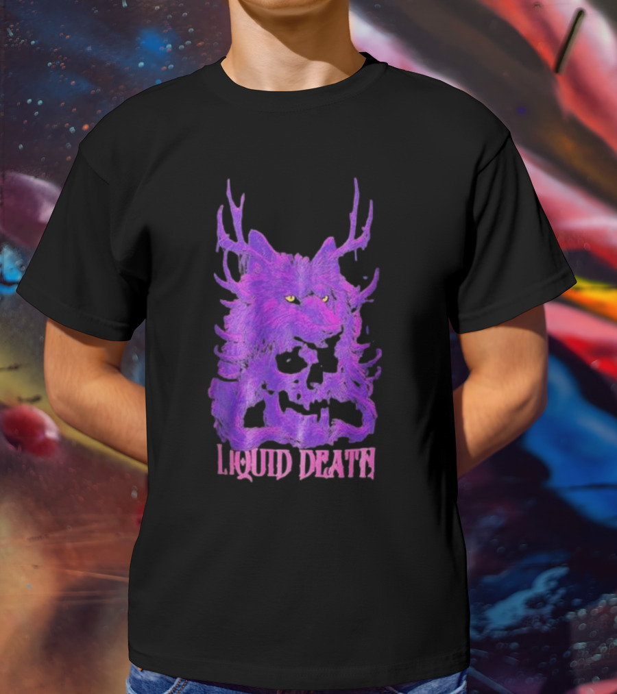 Liquid Death Purple Deathwolf Skull T-Shirt