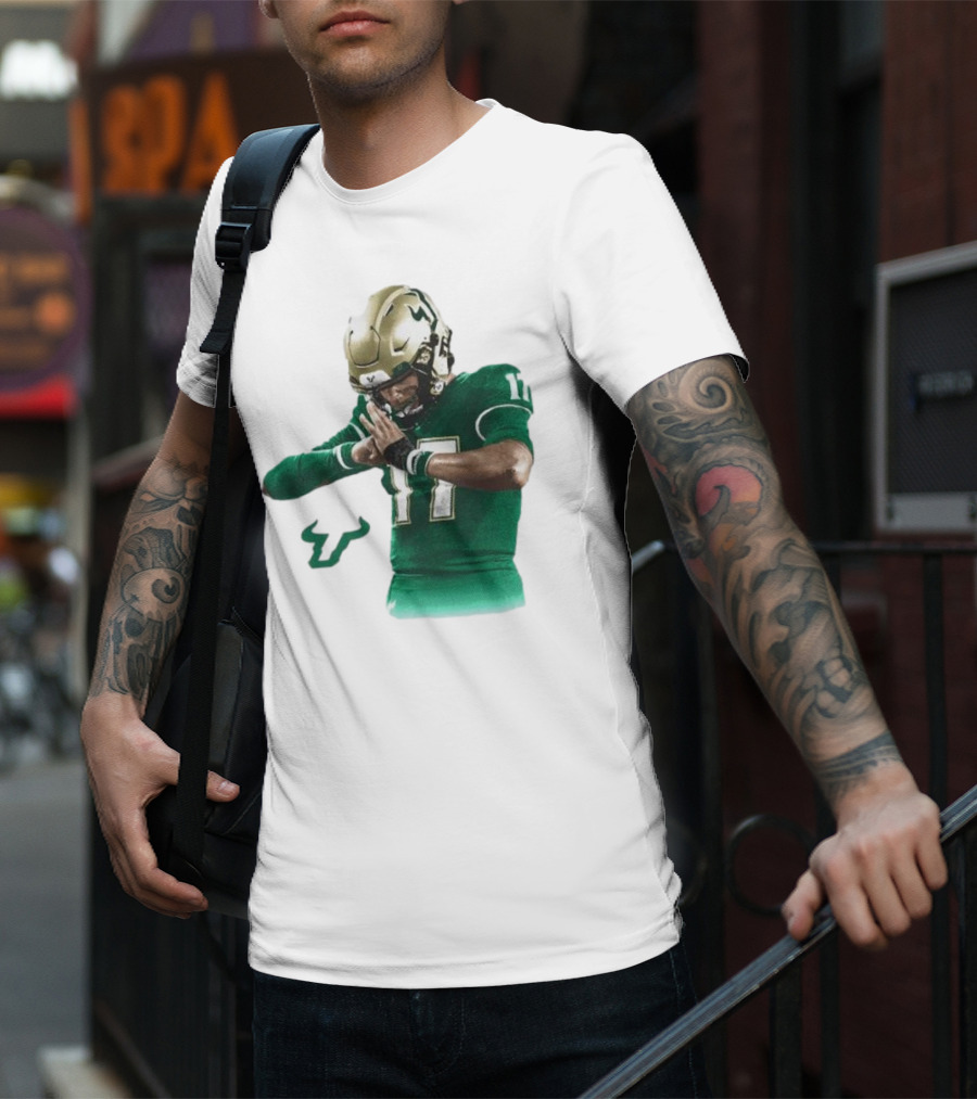 Byrum Brown South Florida Bulls Football 17 Green Jersey T-Shirt