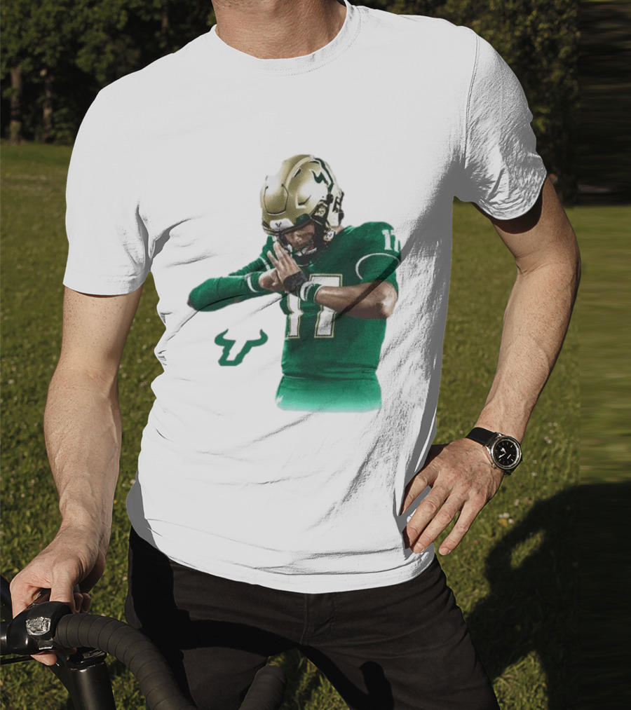 Byrum Brown South Florida Bulls Football 17 Green Jersey T-Shirt