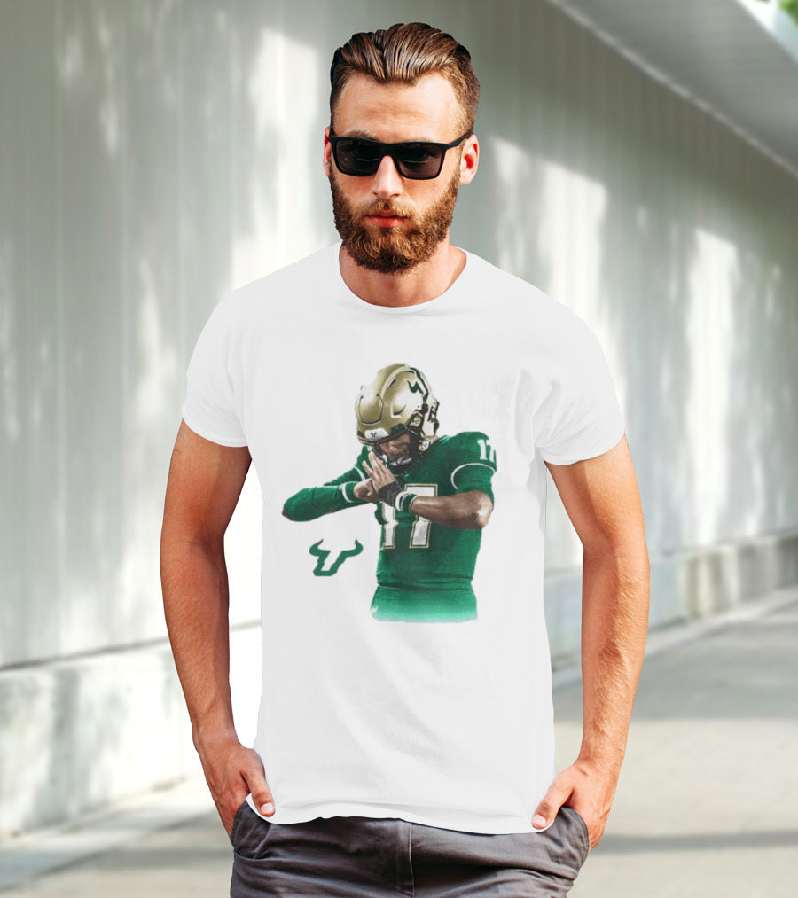 Byrum Brown South Florida Bulls Football 17 Green Jersey T-Shirt