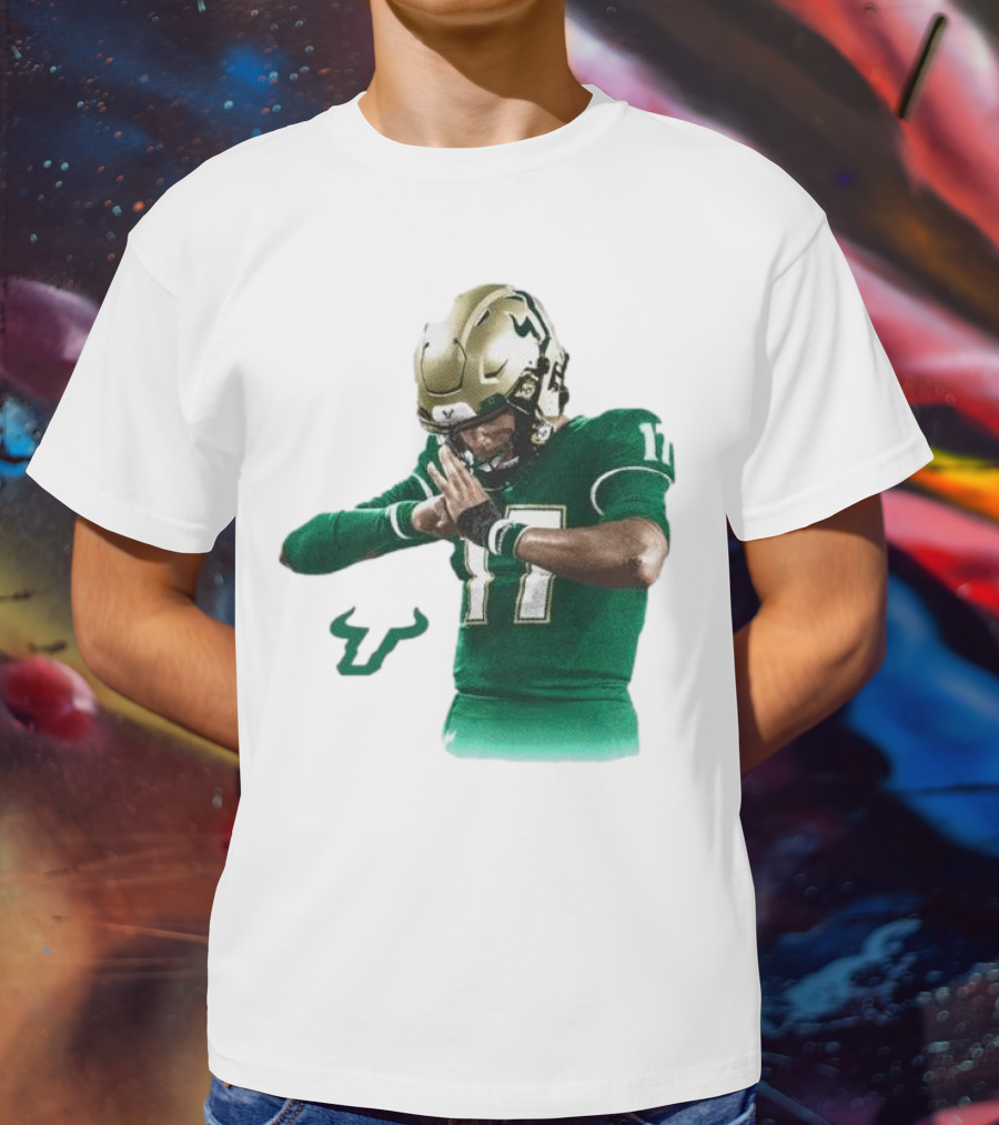 Byrum Brown South Florida Bulls Football 17 Green Jersey T-Shirt