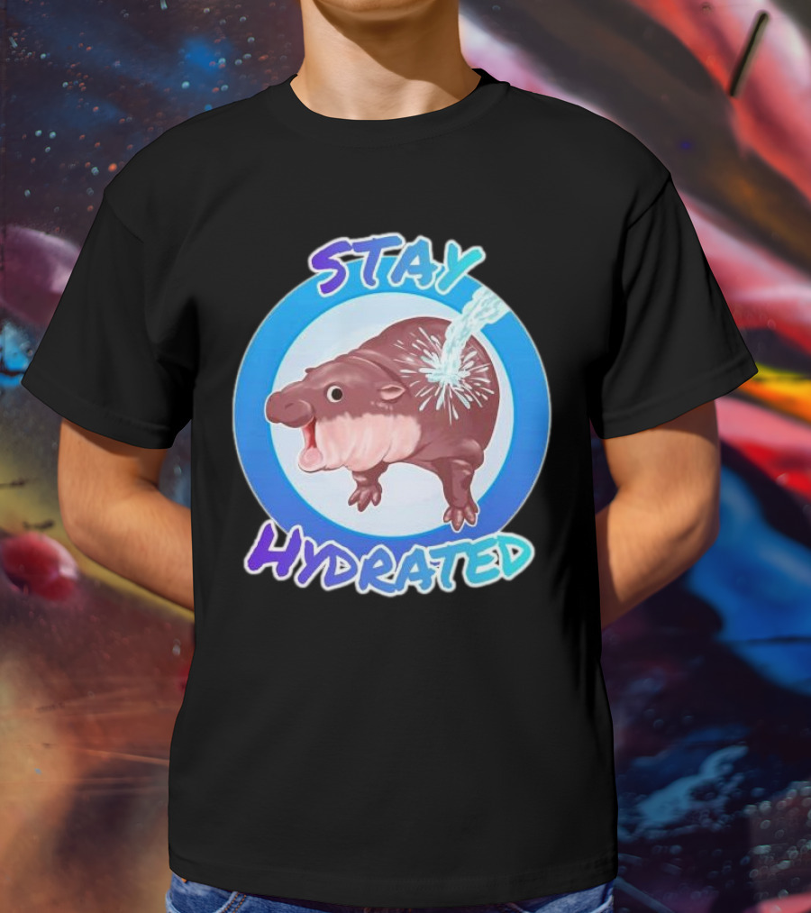 Stay Hydrated Baby Hippo Moo Deng T-Shirt
