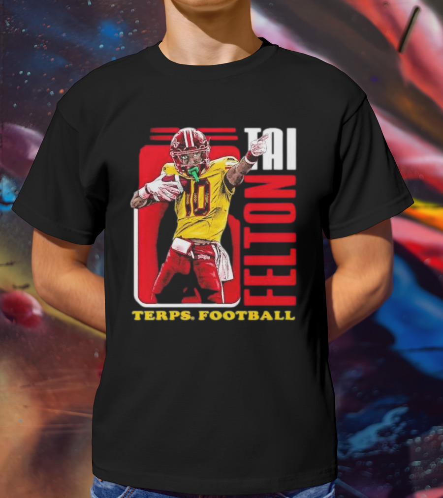 Tai Felton Terps Football Maryland Terrapins Retro 90s T-Shirt