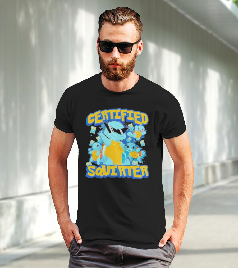 CERTIFIED SQUIRTER POKEMON SQUIRTLE PARTY WITH SUNGLASSES AND CARDS T-Shirt