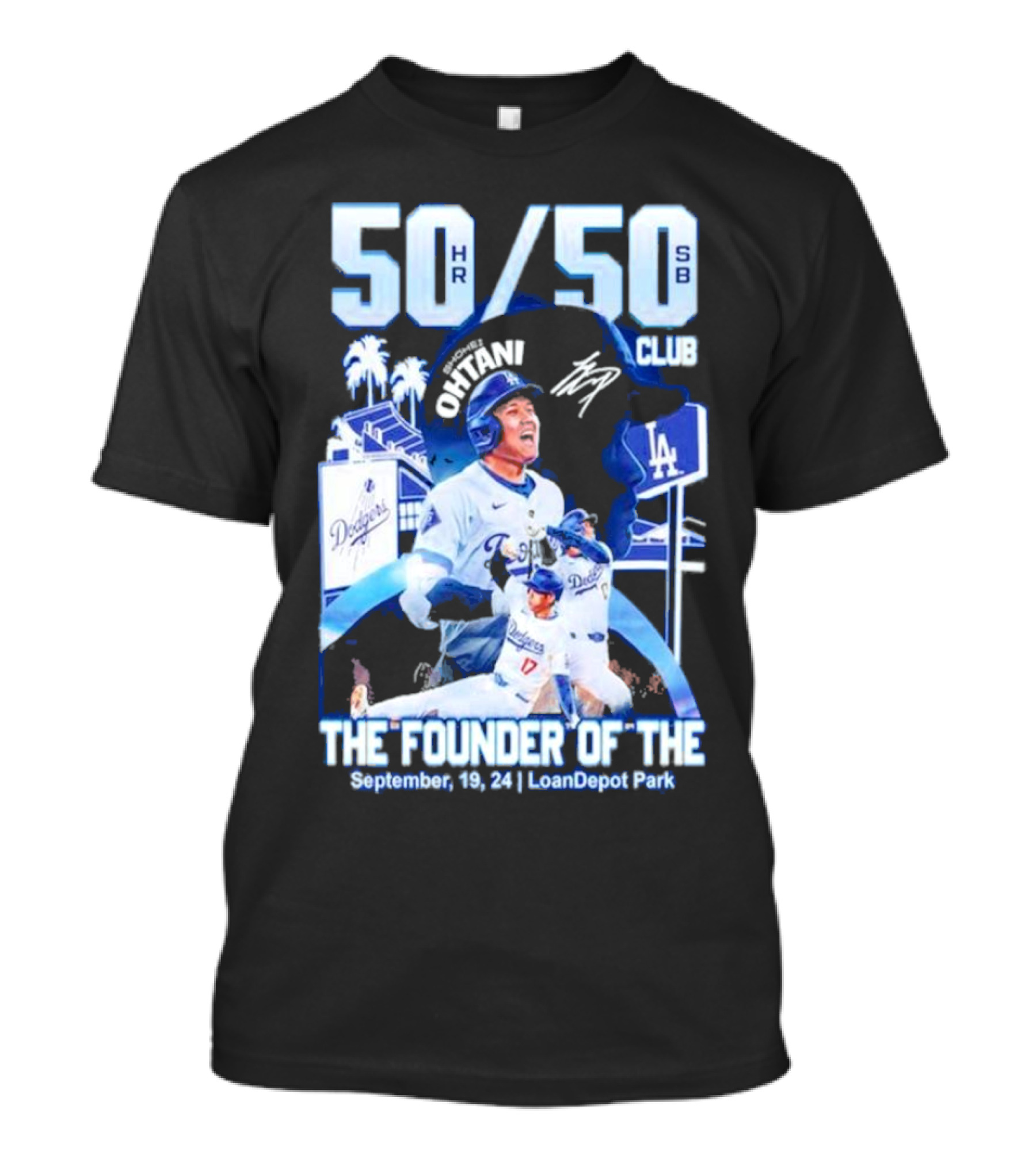 50 HR/50 SB Club Shohei Ohtani The Founder Of The September 19 24 LoanDepot Park T-Shirt