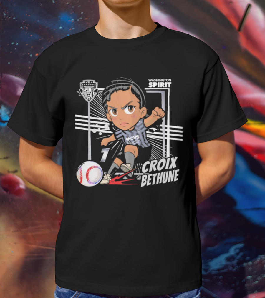 Washington Spirit Croix Bethune Chibi Soccer Player CVS Health T-Shirt