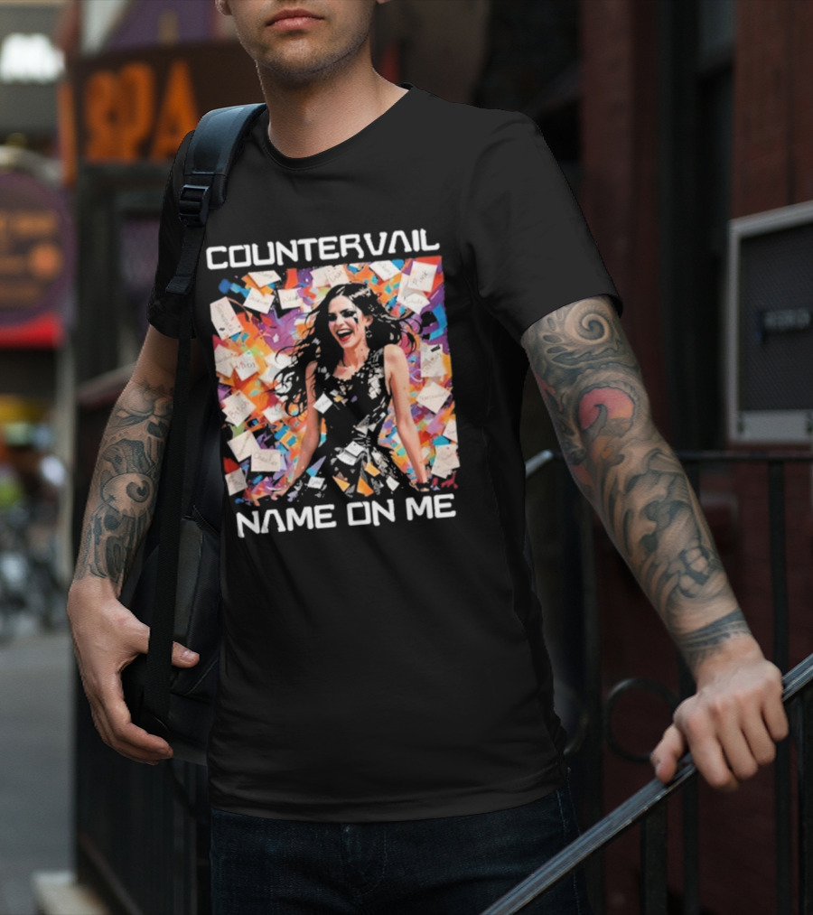 Countervail Name On Me Vibrant Collage Joyful Woman With Notes T-Shirt