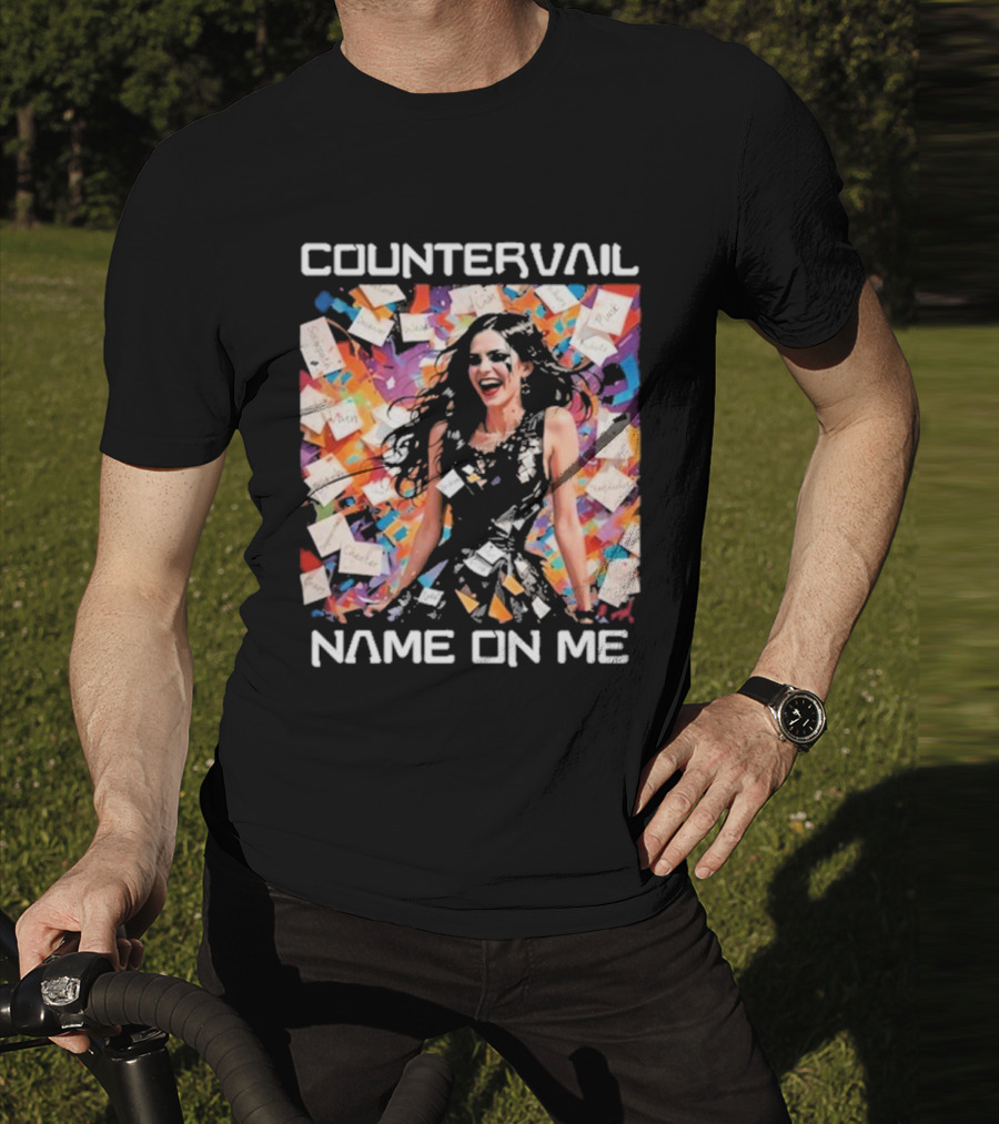 Countervail Name On Me Vibrant Collage Joyful Woman With Notes T-Shirt