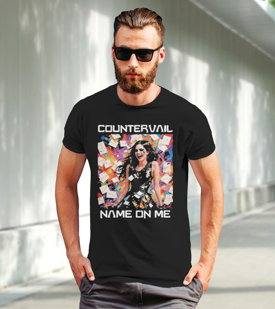 Countervail Name On Me Vibrant Collage Joyful Woman With Notes T-Shirt