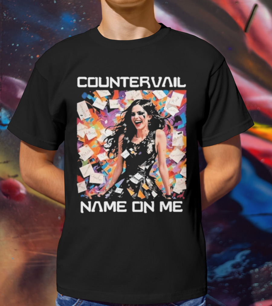 Countervail Name On Me Vibrant Collage Joyful Woman With Notes T-Shirt