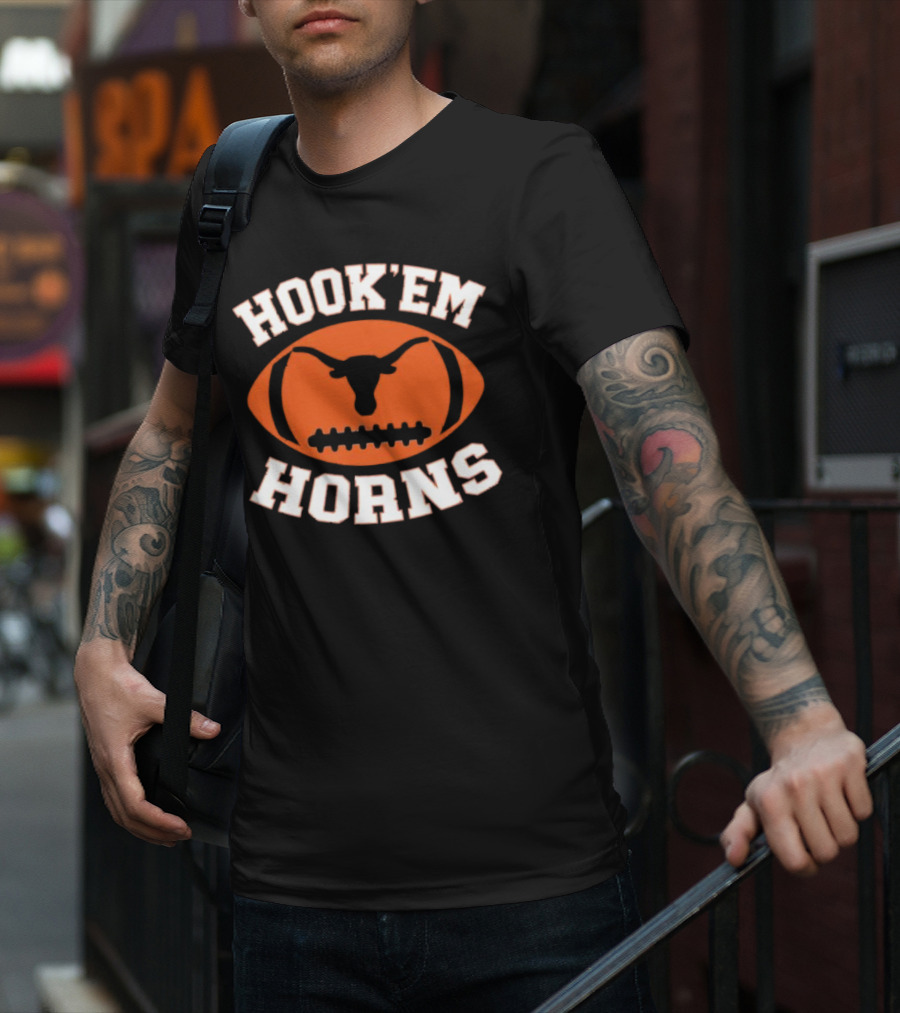 Hook’em Horns Texas Longhorns Football Team Orange T-Shirt